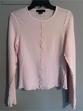 Sanctuary Light  Pink Textured Long Sleeve Knit Top
